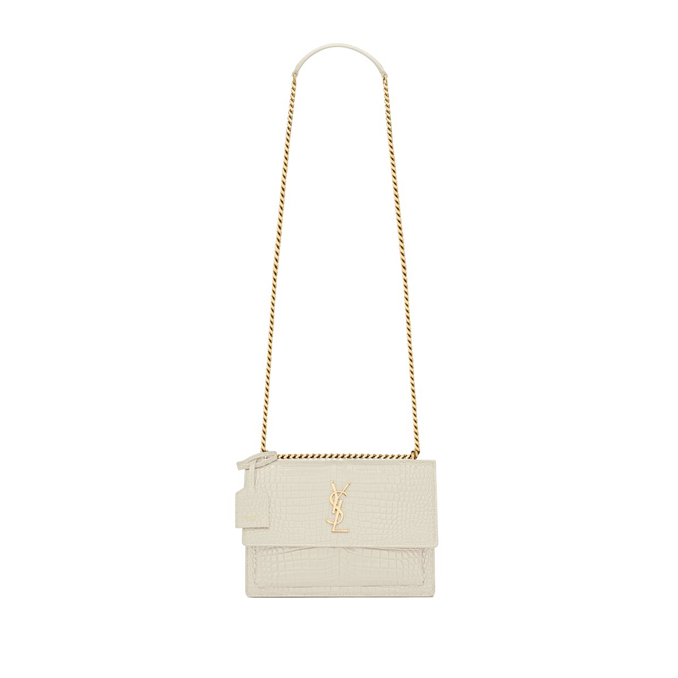 YSL SUNSET MEDIUM IN CROCODILE-EMBOSSED LEATHER 442906DND0J9207 (22*16*6.5cm) YSL SUNSET MEDIUM IN CROCODILE-EMBOSSED LEATHER 442906DND0J9207 (22*16*6.5cm)